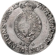⅓ Thaler - Adolphus Frederick IV, Germany, 1773 reverse image