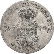 ⅔ Thaler - Adolphus Frederick IV, Germany, 1760 reverse image