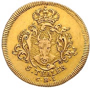5 Thalers - Adolphus Frederick III, Germany, 1748 reverse image