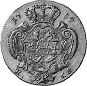 5 Thalers - Adolphus Frederick IV, Germany, 1754 reverse image