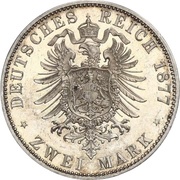 2 Marks - Frederick William, Germany, 1877 reverse image