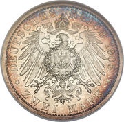 2 Marks - Adolph Frederick V, Germany, 1905 reverse image