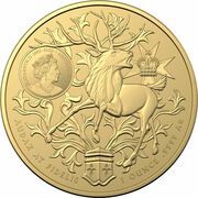 100 Dollars In the name of Elizabeth II; 6th Portrait - Coat of Arms - Queensland; Gold Bullion obverse image