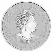100 Dollars In the name of Elizabeth II; 6th Portrait - Kangaroo - Platinum Bullion obverse image