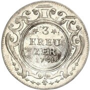 3 Kreuzers - Maximilian Joseph Ernest, Germany, 1741-1744 reverse image