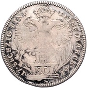 20 Kreuzers - Francis Xavier, Germany, 1761-1763 reverse image