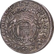 60 Kreuzers - Anthony II Tight hair curls, Germany, 1690 reverse image