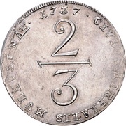 ⅔ Thaler, Germany, 1737 reverse image