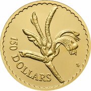 150 Dollars - Elizabeth II 3rd Portrait - Kangaroo Paw - Gold Proof, Australia, 1997 reverse image