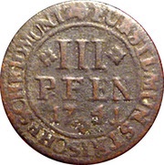 3 Pfennig - Clemens August, Germany, 1735-1741 reverse image