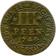 3 Pfenning - Clemens August, Germany, 1735-1746 reverse image