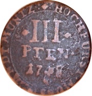 3 Pfennig - Clemens August, Germany, 1748-1755 reverse image
