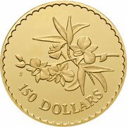 150 Dollars - Elizabeth II 4th Portrait - Cooktown Orchid - Gold Proof, Australia, 2000 reverse image