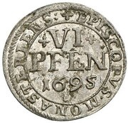 6 Pfennig - Frederick Christian of Plettenberg, Germany, 1695-1696 reverse image
