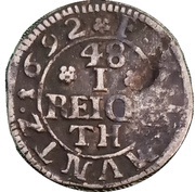 1⁄48 Reichsthaler - Frederick Christian of Plettenberg, Germany, 1692 reverse image