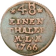 1⁄48 Thaler - Maximilian Frederick, Germany, 1766 reverse image