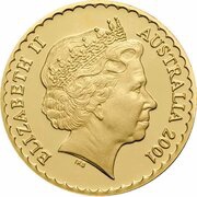 150 Dollars - Elizabeth II 4th Portrait - Golden Wattle - Gold Proof obverse image