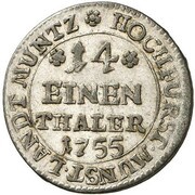 2 Schillings - Clemens August of Bayern, Germany, 1755 reverse image