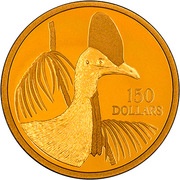 150 Dollars - Elizabeth II 4th Portrait - Cassowary - Gold Bullion Coin, Australia, 2004 reverse image