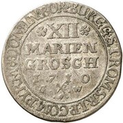 12 Mariengroschen - Francis Arnold of Wolff-Metternich, Germany, 1710 reverse image
