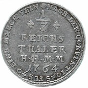 ⅓ Reichsthaler - Maximilian Frederick of Königsegg-Rothenfels, Germany, 1764-1765 reverse image