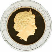 150 Dollars - Elizabeth II 4th Portrait - Wedge-tailed Eagle - Bi-Metalic Bullion Coin obverse image