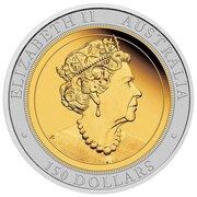 150 Dollars - Elizabeth II 6th Portrait - Australian Wedge-tailed Eagle - Bi-Metal Coin obverse image
