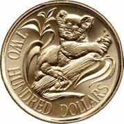 200 Dollars - Elizabeth II 2nd Portrait - Koala - Gold Bullion Coin, Australia, 1980-1984 reverse image