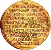 6 Ducats - Christoph Bernhard of Galen Death of Christoph Bernhard of Galen, Germany, 1678 reverse image