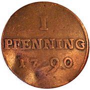 1 Pfenning, Germany, 1790 reverse image