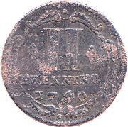 2 Pfenning, Germany, 1740 reverse image