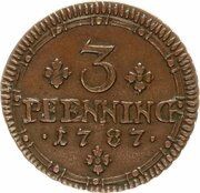 3 Pfennig, Germany, 1787 reverse image
