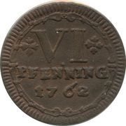6 Pfenning, Germany, 1762 reverse image
