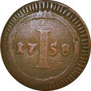 1 Pfennig, Germany, 1758 reverse image