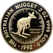200 Dollars - Elizabeth II 3rd Portrait - Australian Nugget - Gold Bullion Coin, Australia, 1992 reverse image