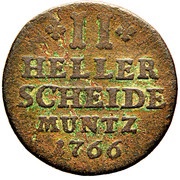 2 Heller - William V, Germany, 1766-1791 reverse image