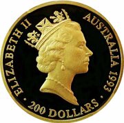 200 Dollars - Elizabeth II 3rd Portrait - Olympics 100Yrs - Gold Proof obverse image