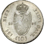 10 Kreuzers - Frederick August, Germany, 1809 reverse image
