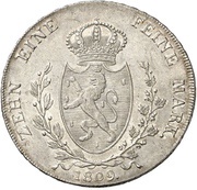 1 Thaler - Frederick August, Germany, 1809 reverse image