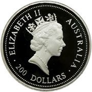 200 Dollars - Elizabeth II 3rd Portrait - Koala - Platinum obverse image
