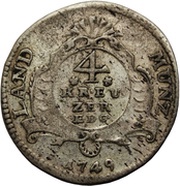 4 Kreuzers - Charles August, Germany, 1749-1751 reverse image