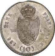 10 Kreuzers - Frederick William of Weilburg Konventionskreuzer, Germany, 1809 reverse image