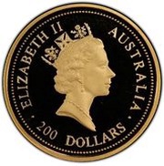 200 Dollars - Elizabeth II 3rd Portrait - Australian Nugget - Gold Bullion Coin obverse image