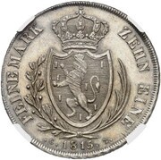 1 Thaler - Frederick William of Weilburg Konventionstaler; Pattern, Germany, 1815 reverse image