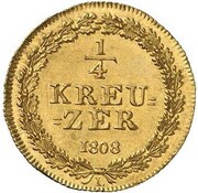 ¼ Kreuzer - Frederick William and Frederick August Gold Pattern, Germany, 1808 reverse image