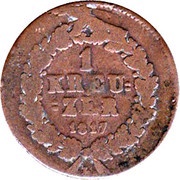 1 Kreuzer - William, Germany, 1817-1818 reverse image