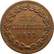 1 Kreuzer - William, Germany, 1830-1838 reverse image