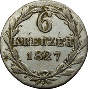 6 Kreuzers - William, Germany, 1817-1828 reverse image