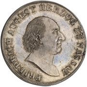 1 Thaler - Frederick Augustus and Frederick William Mule; Visit of the Ehrenbreitstein mint, Germany, 1815 reverse image