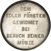 1 Vereinsthaler - Adolph Mint Visit - Piedfort Pattern, Germany, 1861 reverse image